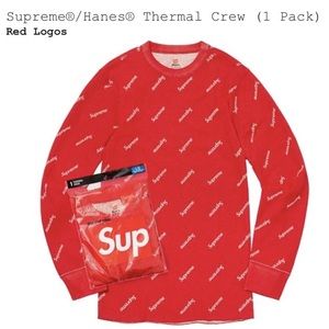 NWT Supreme x Hanes Thermal Crewneck Long Sleeve - Size Medium